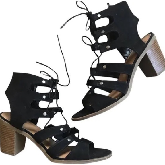 Dolce Vita Black Lace Up Heels - Picture 2 of 5